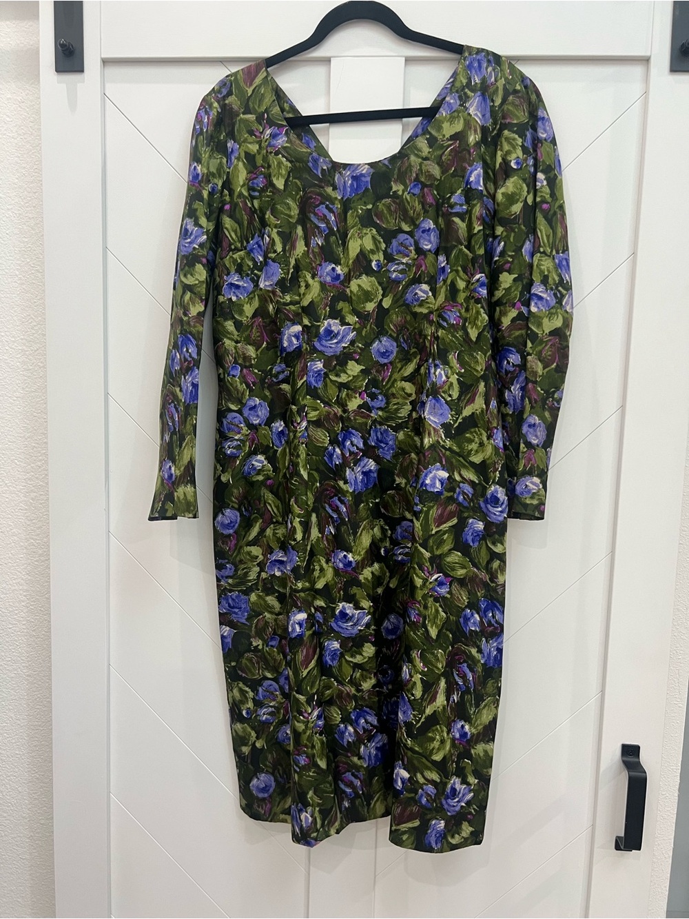 1960’s Vintage Handmade Floral Midi Dress with Scoop Neck